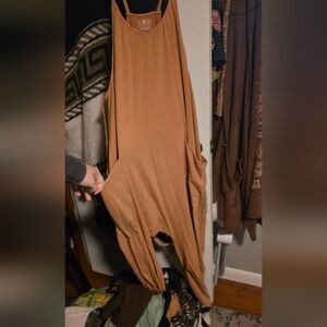Golden Yellow  Sleeveless Jumpsuit with Pockets